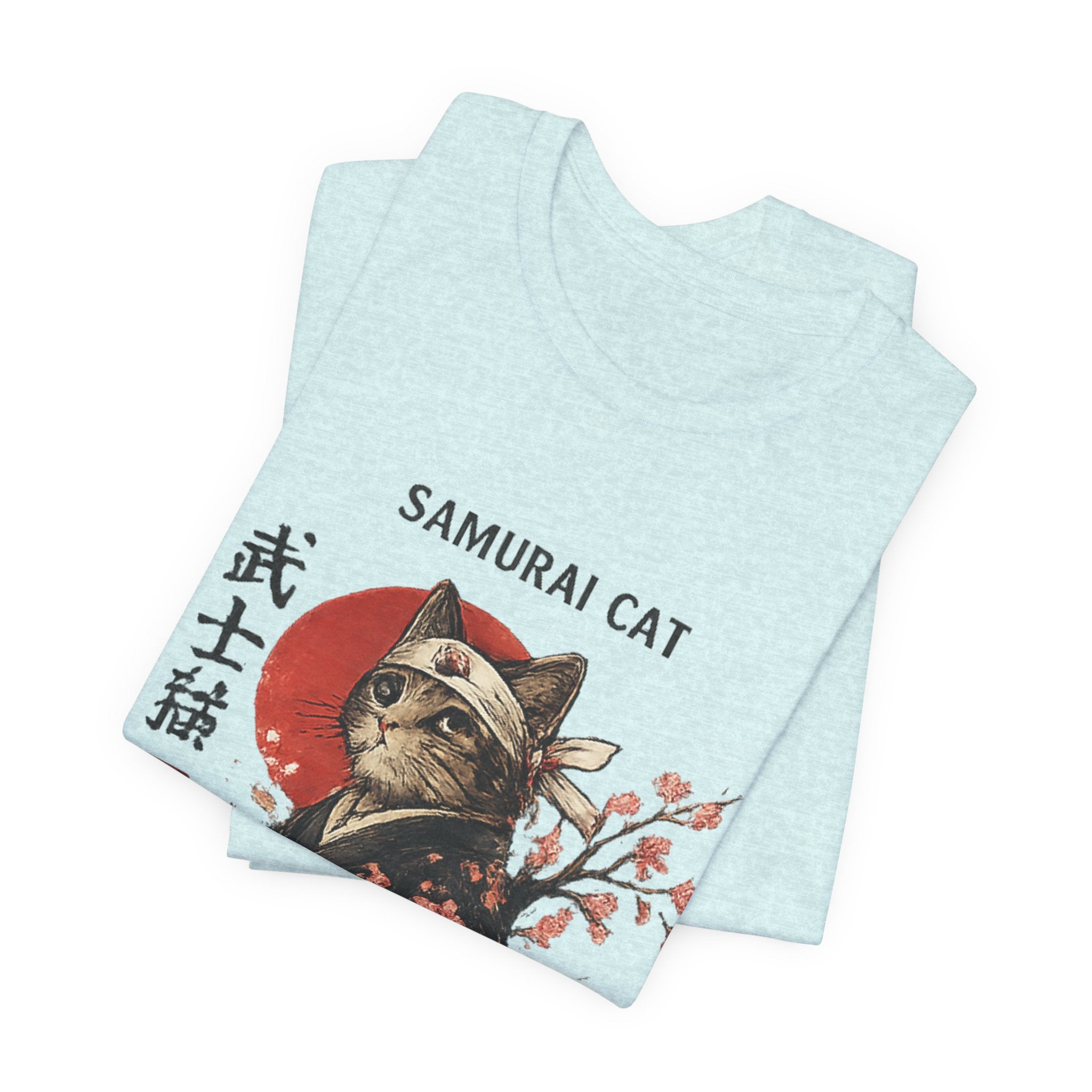 Samurai Cat T-Shirt – Japanese Warrior Cat Illustration