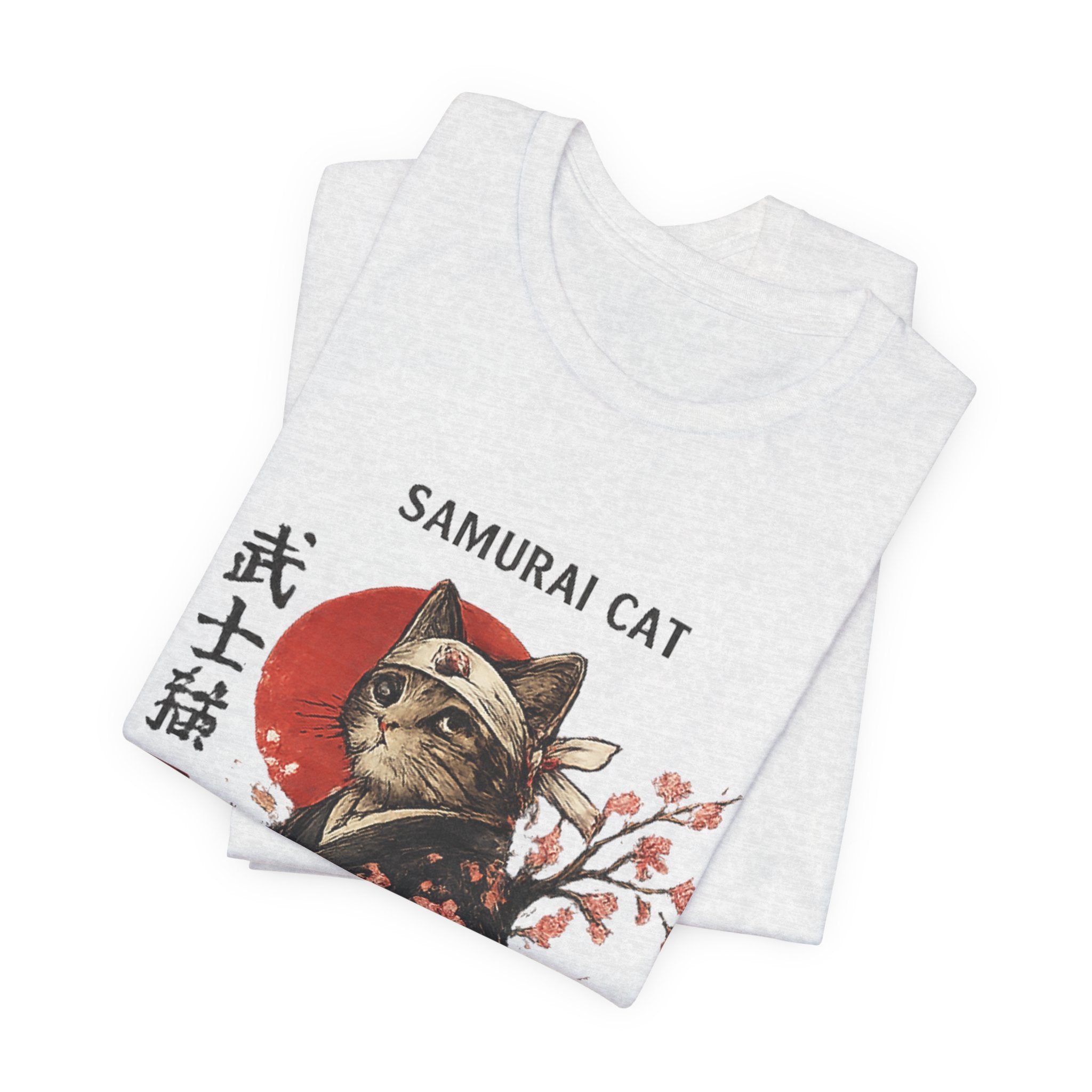 Samurai Cat T-Shirt – Japanese Warrior Cat Illustration
