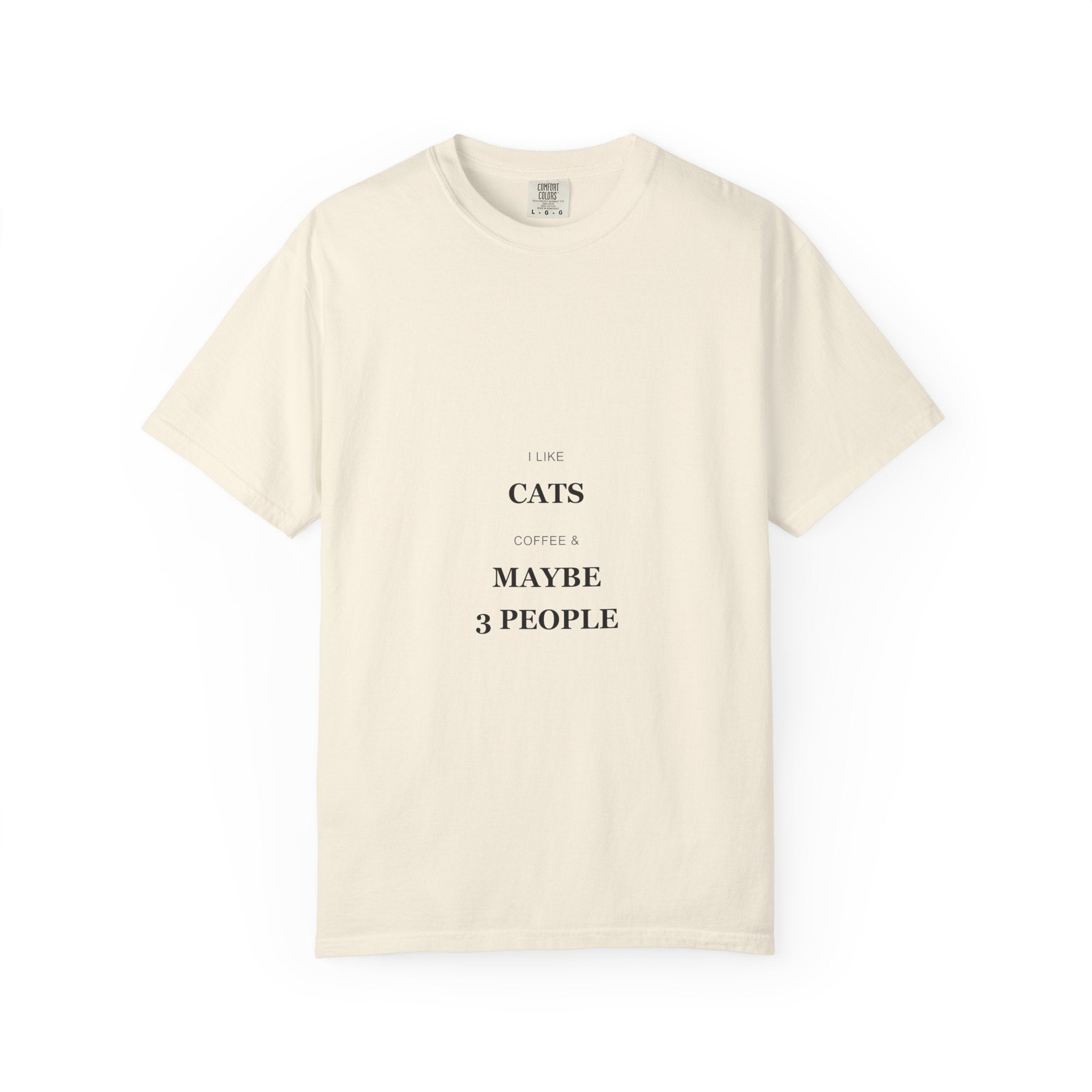 Cat Lover T-Shirt — "I Like Cats & Maybe 3 People." Minimal Graphic Tee