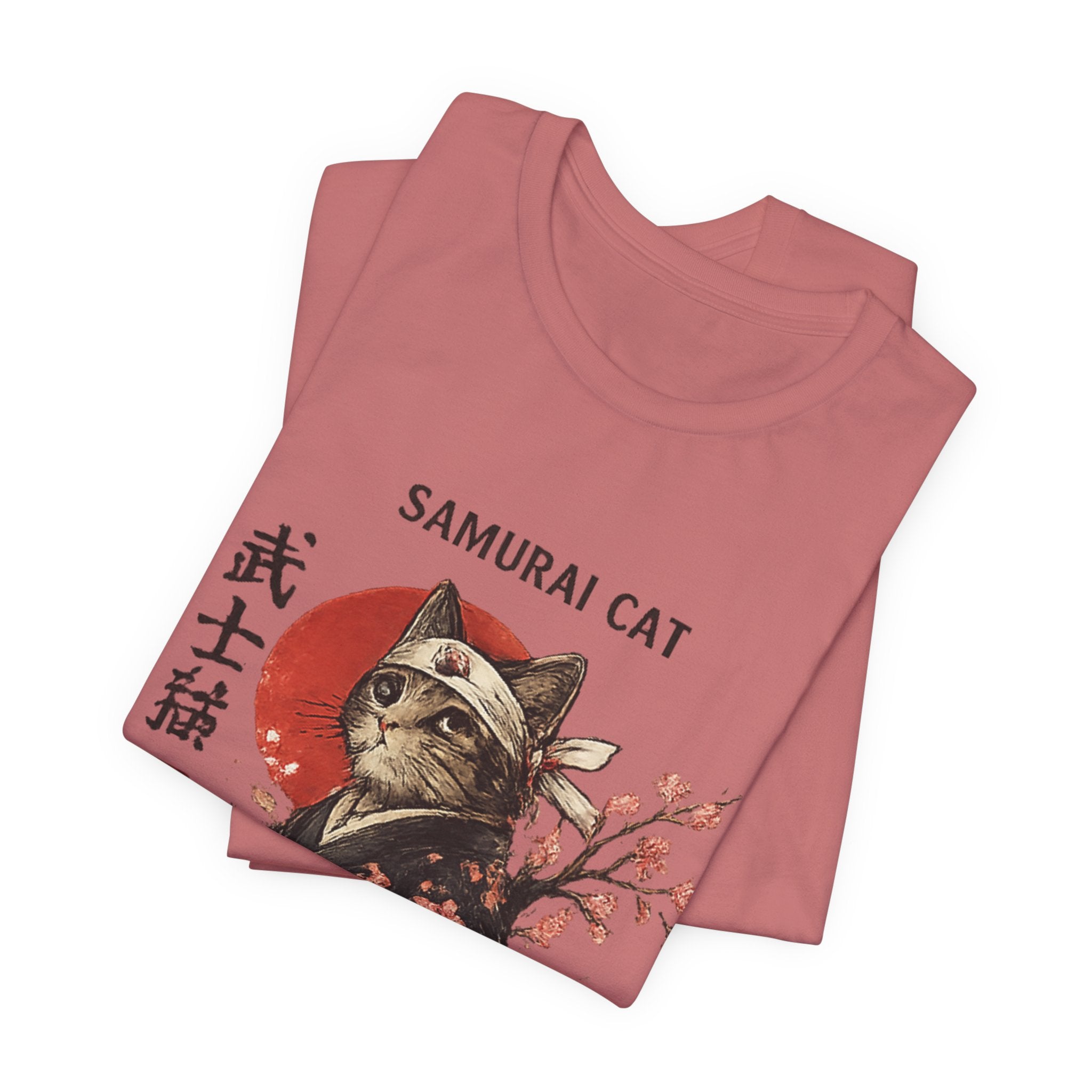 Samurai Cat T-Shirt – Japanese Warrior Cat Illustration
