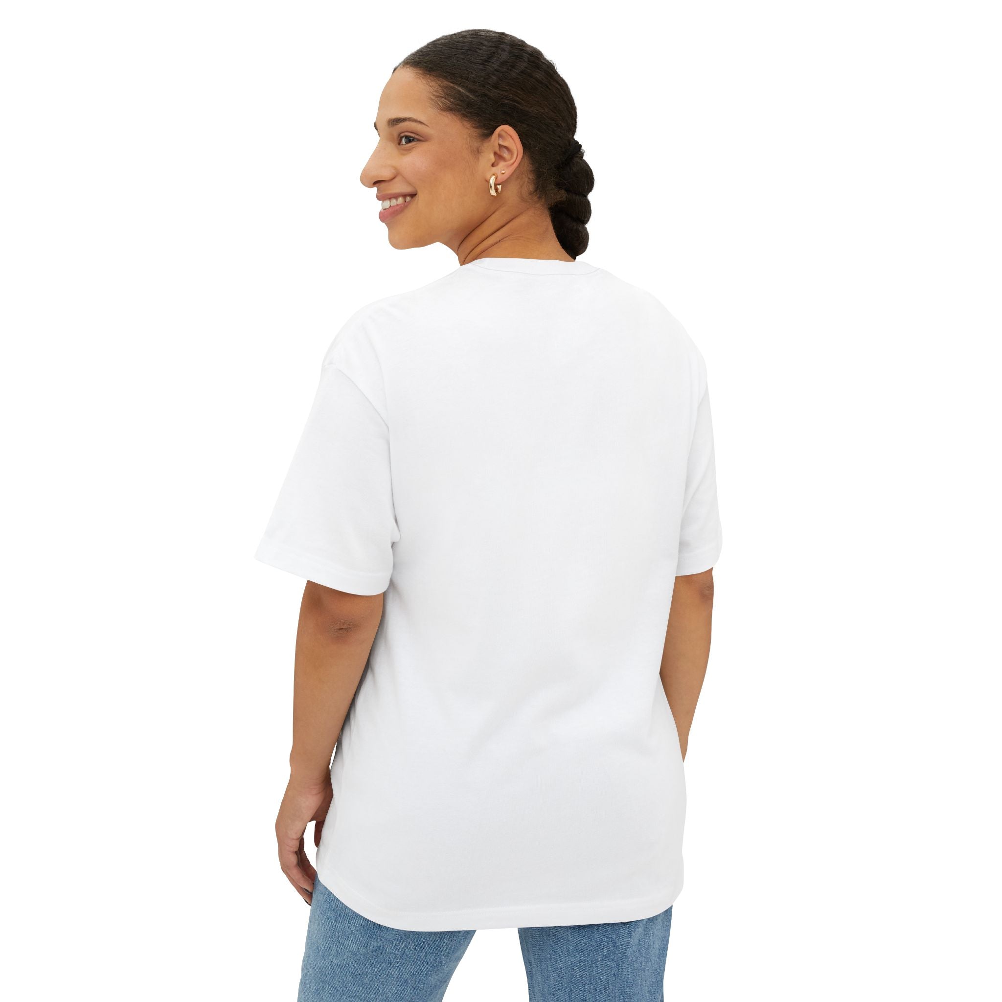 Cat Mom Era Tee — Oversized Boxy Shirt with Minimal Cat Graphic