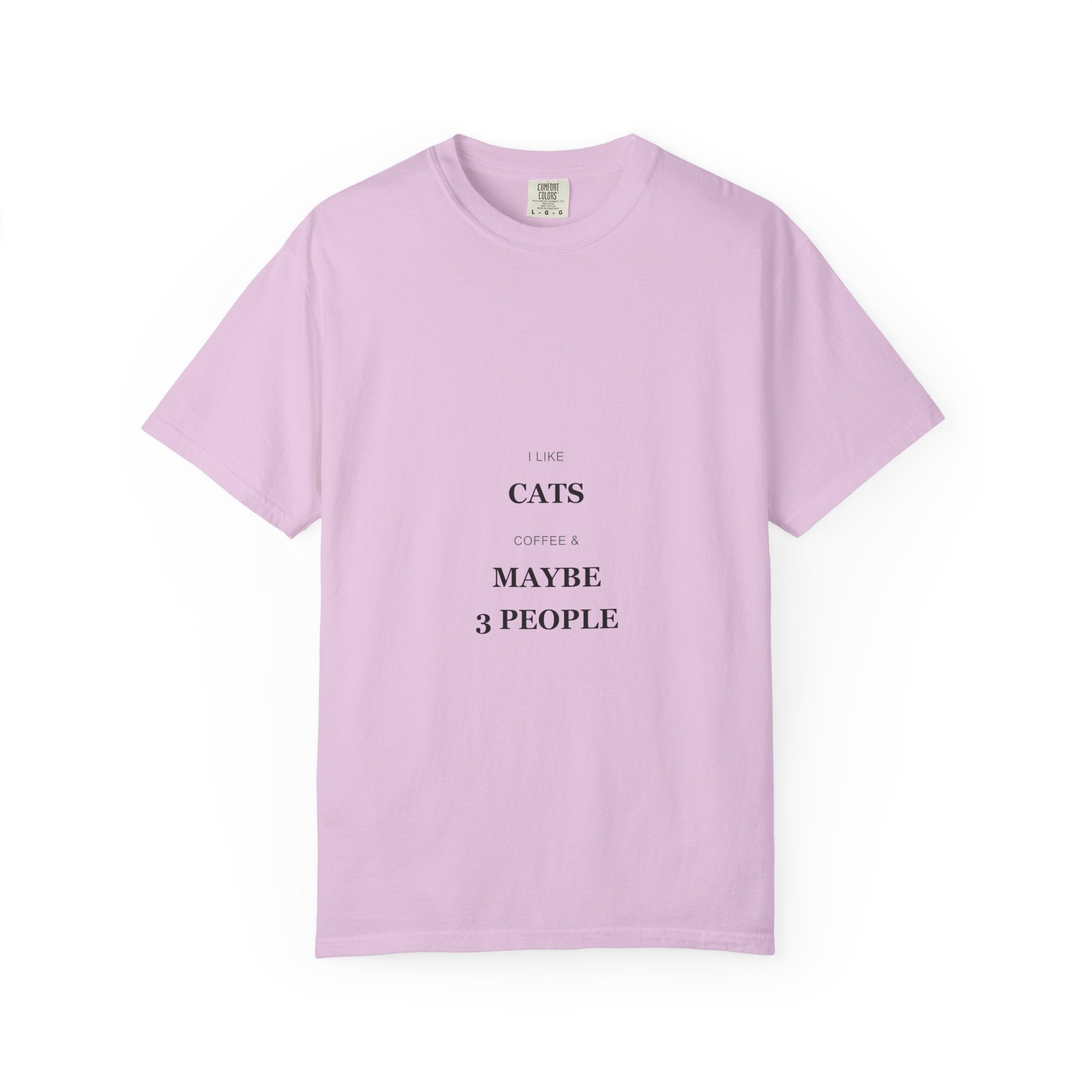 Cat Lover T-Shirt — "I Like Cats & Maybe 3 People." Minimal Graphic Tee
