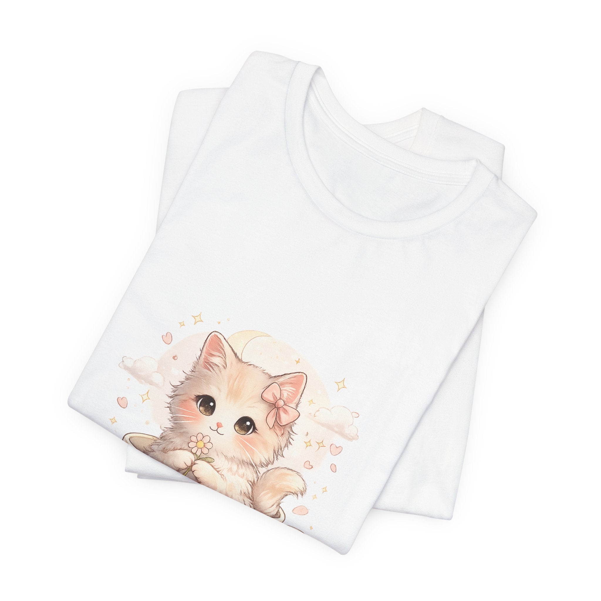 Cute Kitten in Teacup T-Shirt — Pastel Cat Graphic Tee