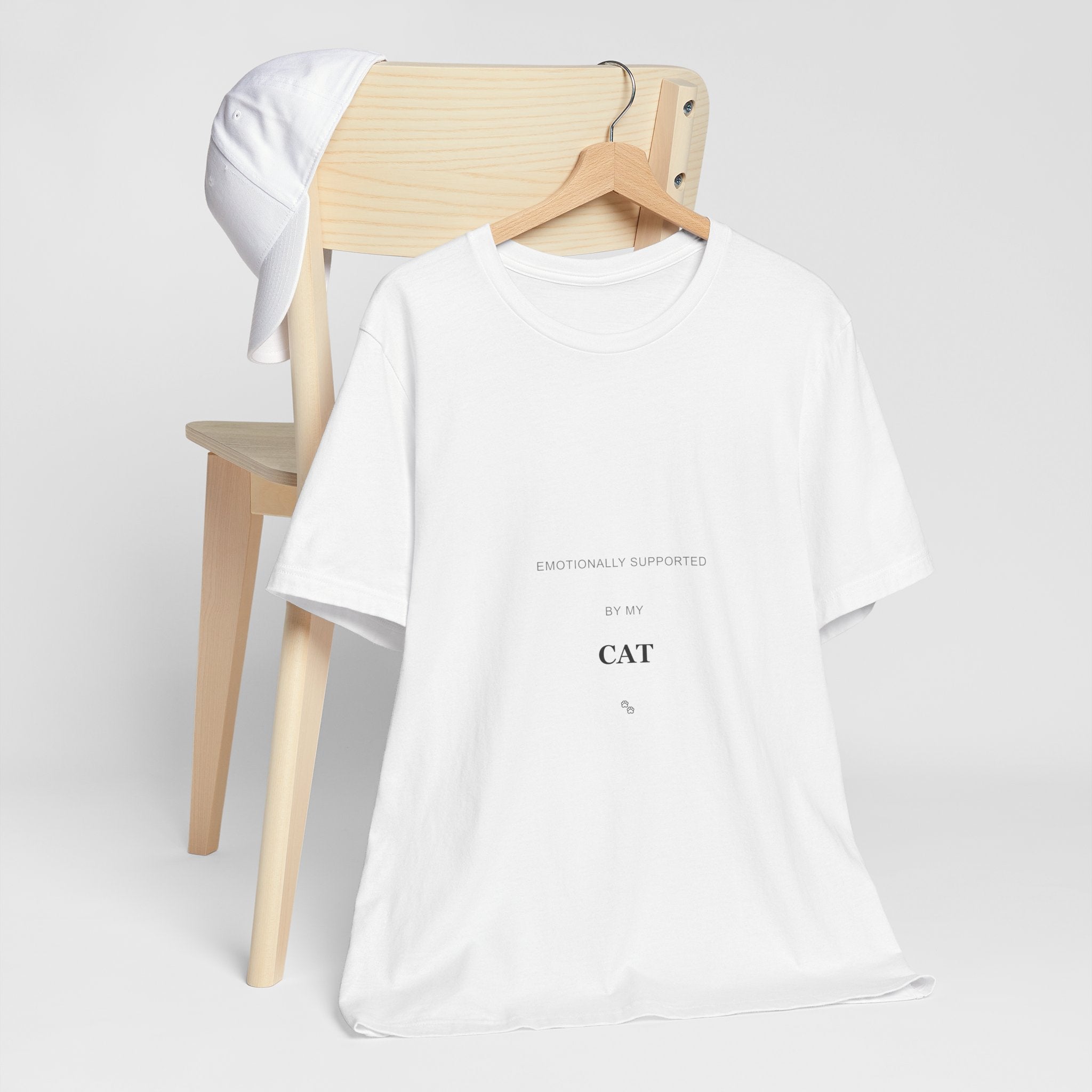 Cat Lover T‑Shirt — "Emotionally Supported by My Cat" Minimal Tee
