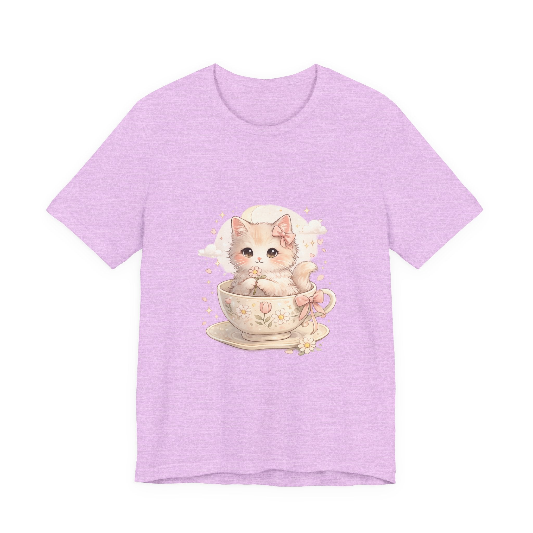 Cute Kitten in Teacup T-Shirt — Pastel Cat Graphic Tee