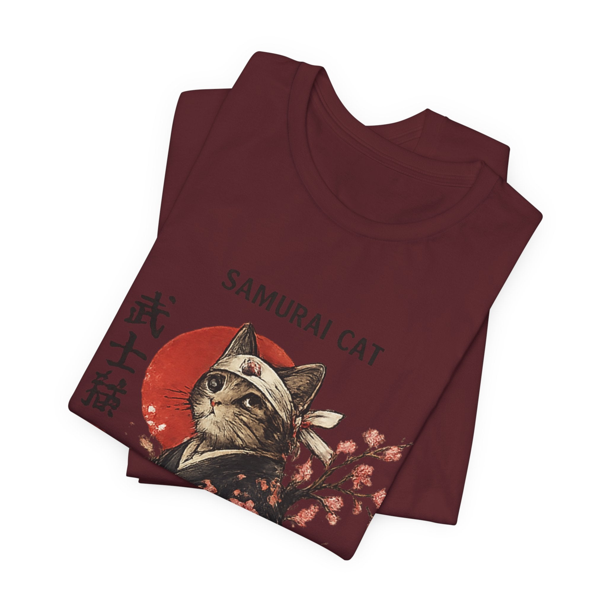 Samurai Cat T-Shirt – Japanese Warrior Cat Illustration