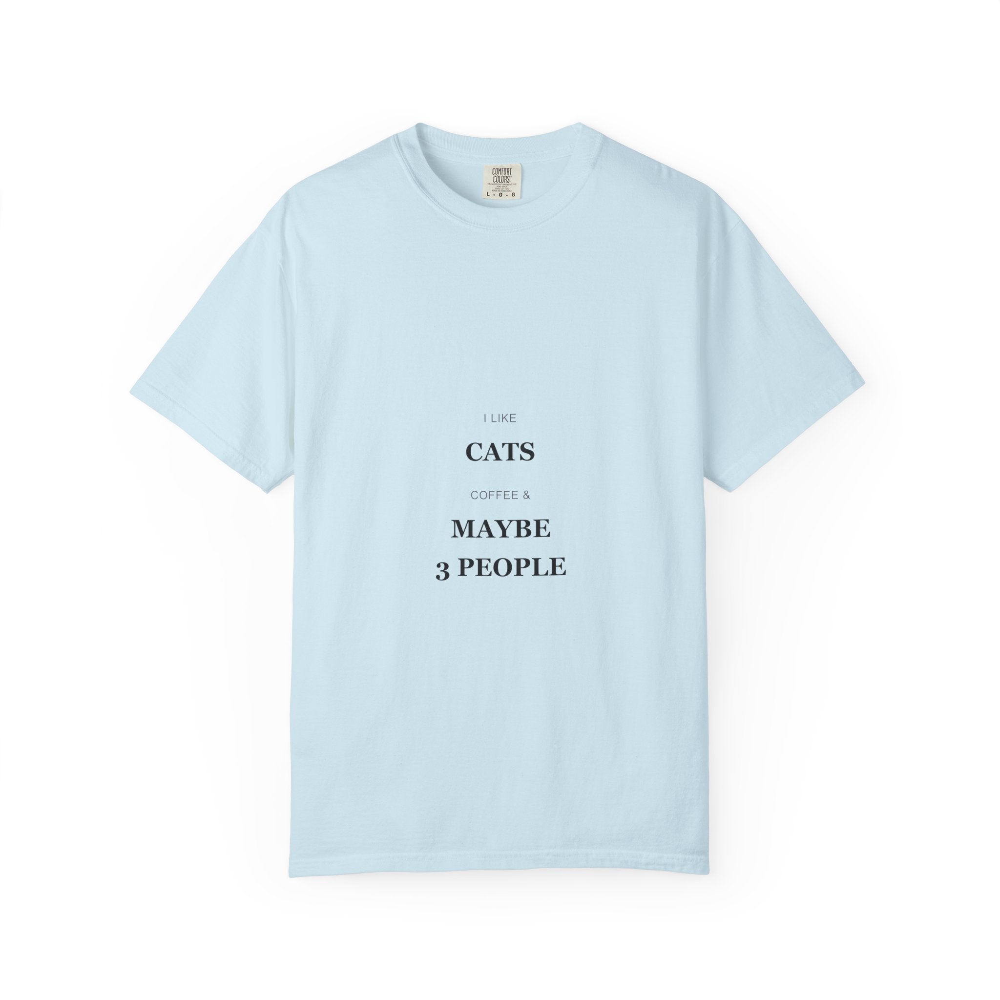Cat Lover T-Shirt — "I Like Cats & Maybe 3 People." Minimal Graphic Tee
