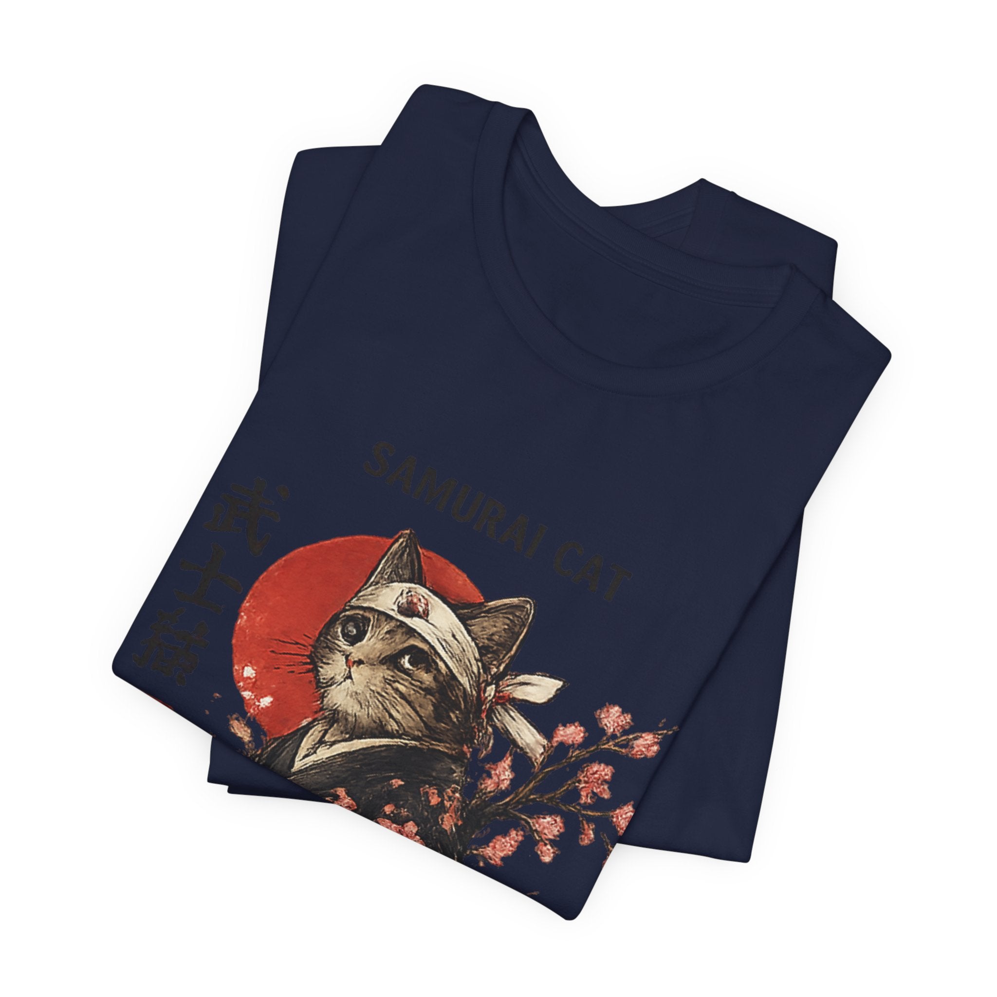 Samurai Cat T-Shirt – Japanese Warrior Cat Illustration