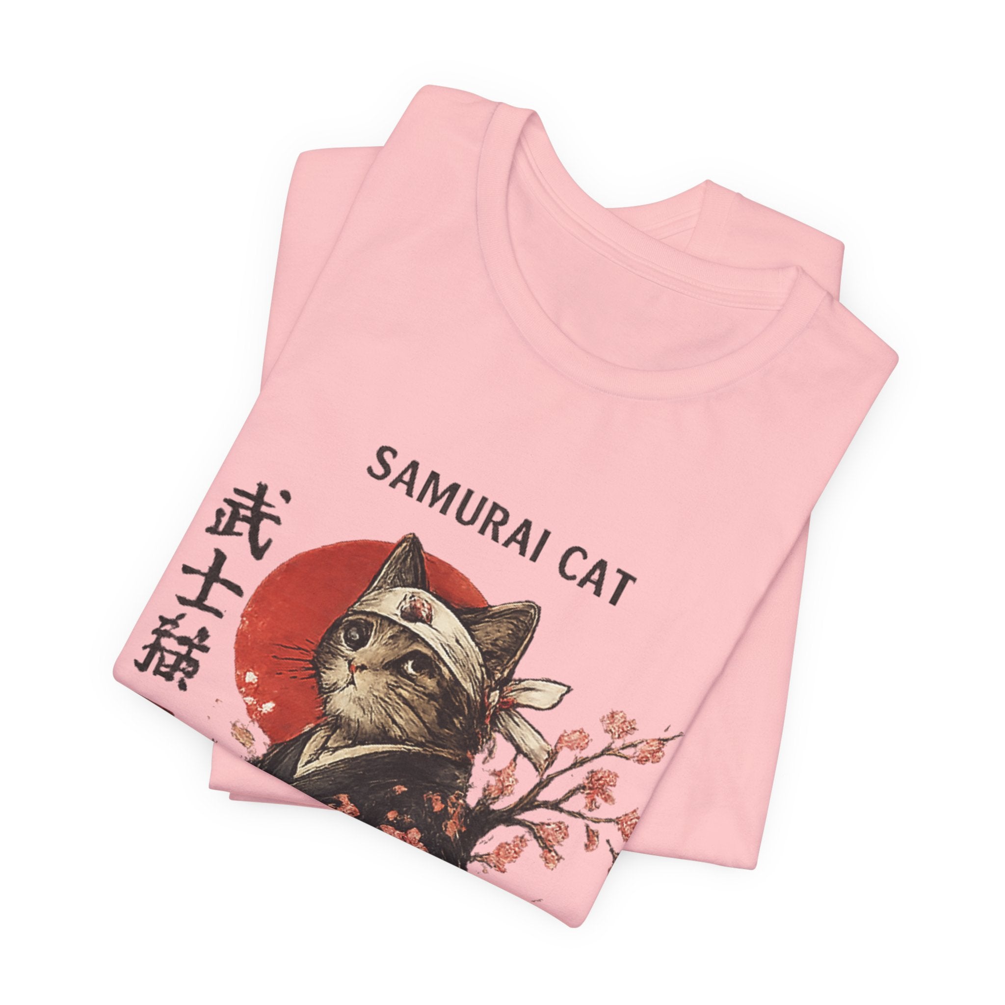 Samurai Cat T-Shirt – Japanese Warrior Cat Illustration