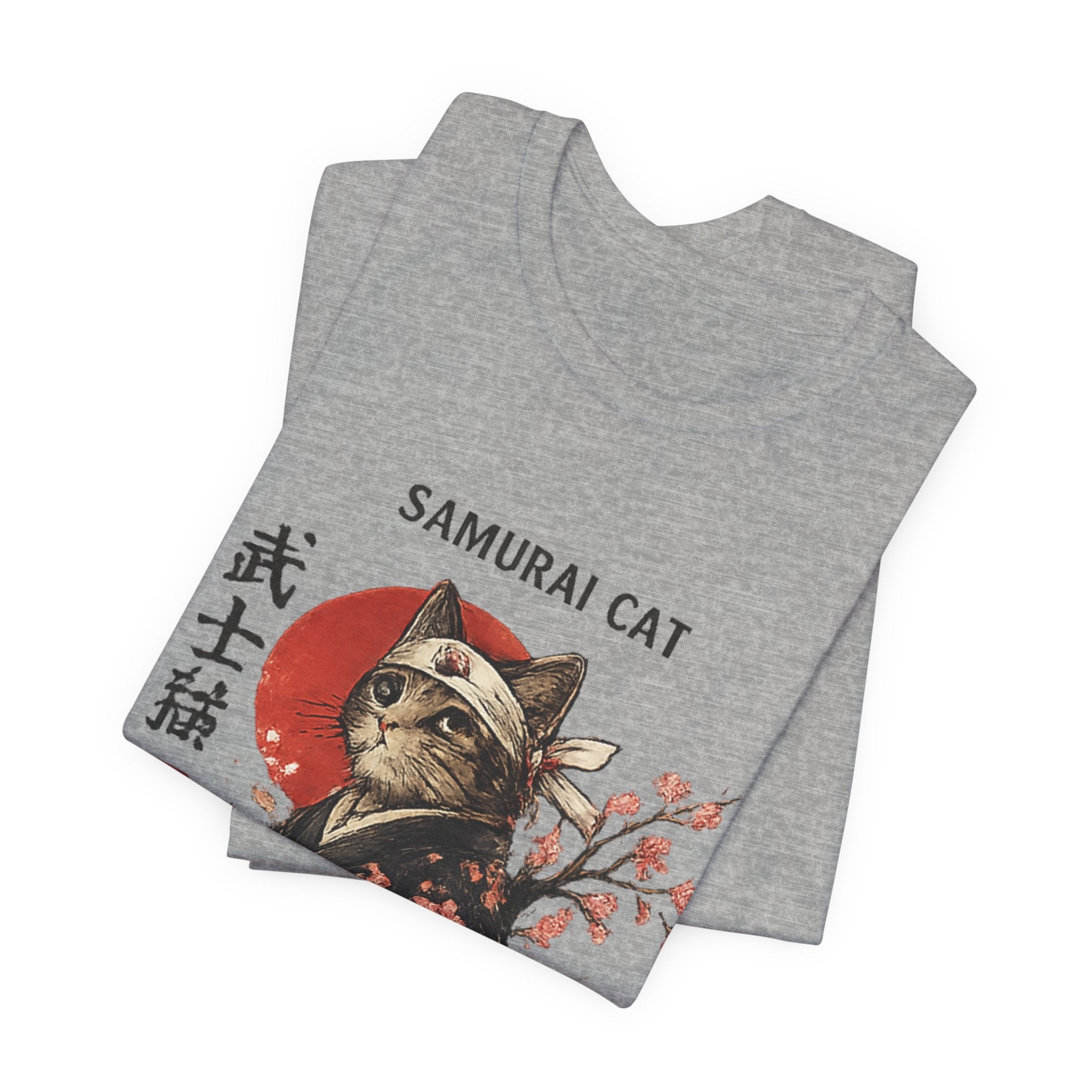 Samurai Cat T-Shirt – Japanese Warrior Cat Illustration