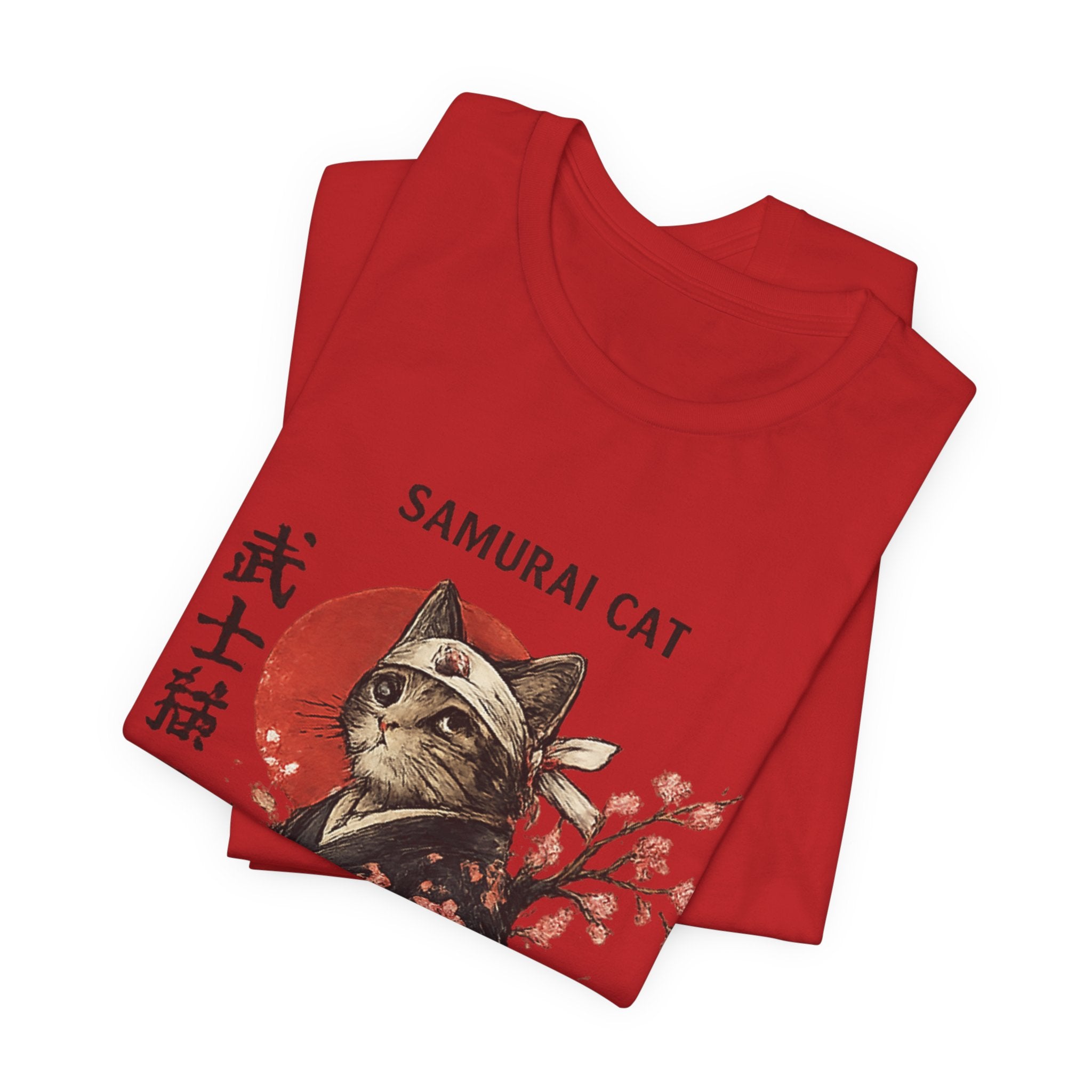Samurai Cat T-Shirt – Japanese Warrior Cat Illustration