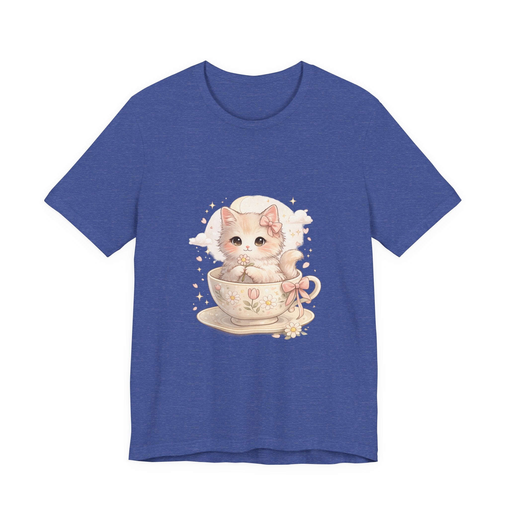 Cute Kitten in Teacup T-Shirt — Pastel Cat Graphic Tee