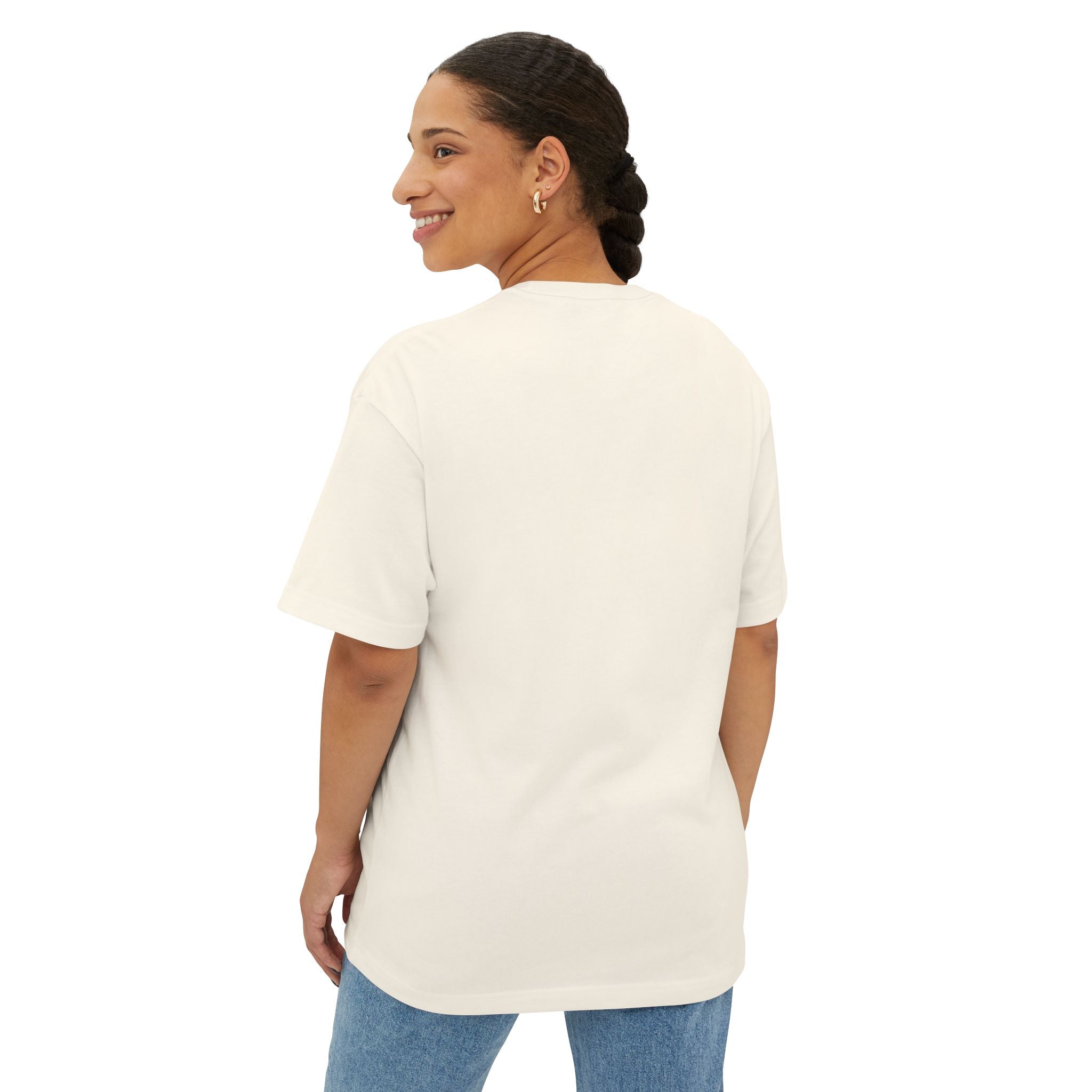 Cat Mom Era Tee — Oversized Boxy Shirt with Minimal Cat Graphic