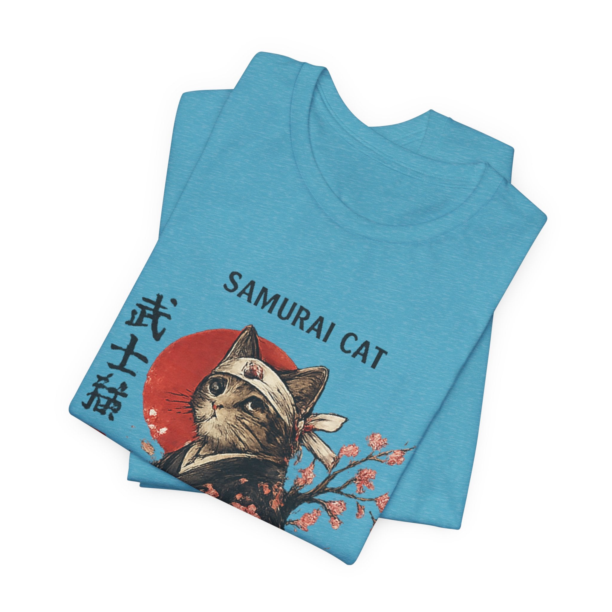 Samurai Cat T-Shirt – Japanese Warrior Cat Illustration
