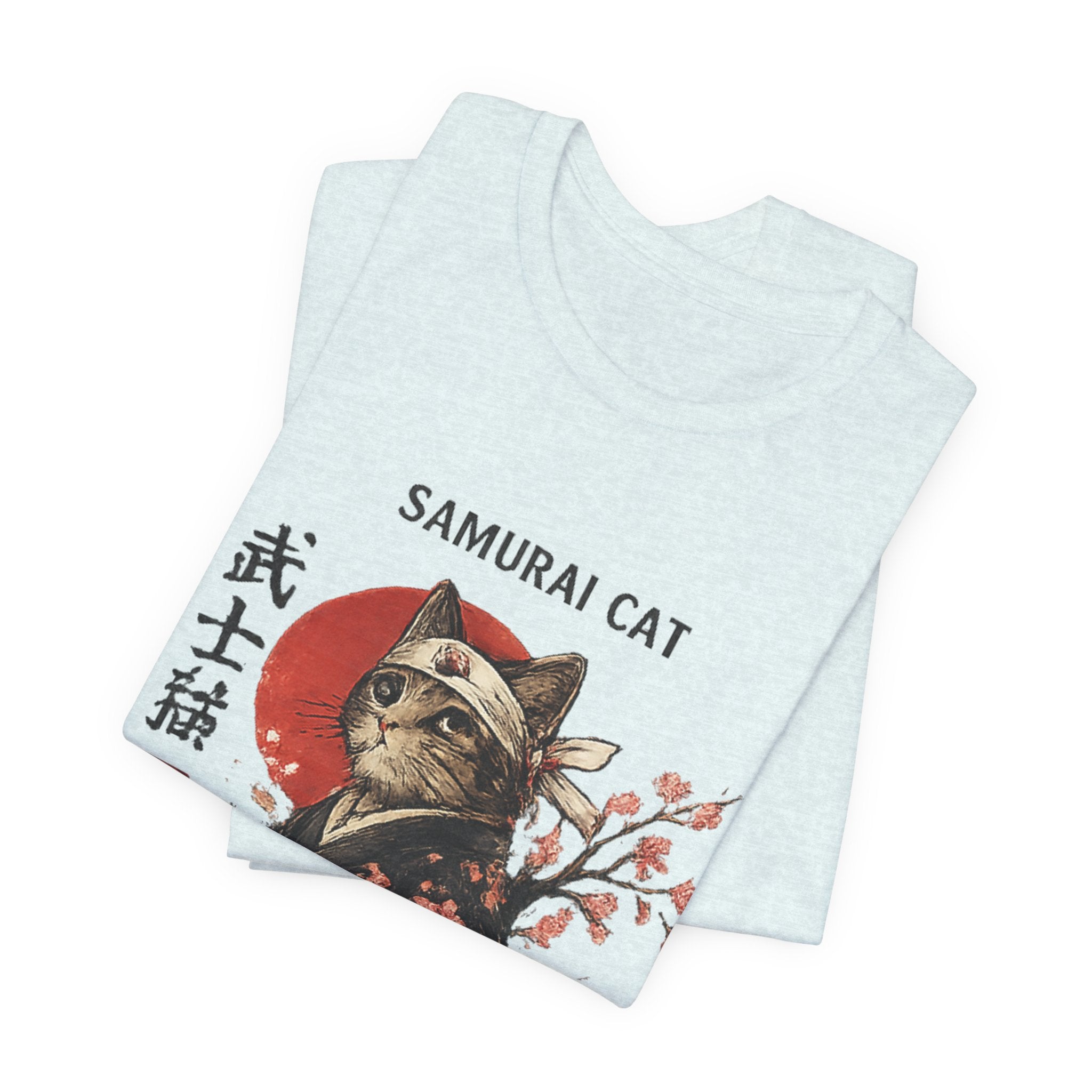 Samurai Cat T-Shirt – Japanese Warrior Cat Illustration