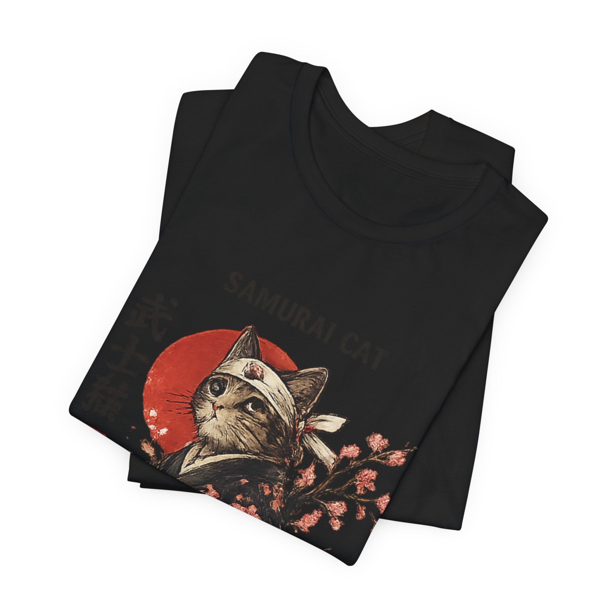 Samurai Cat T-Shirt – Japanese Warrior Cat Illustration