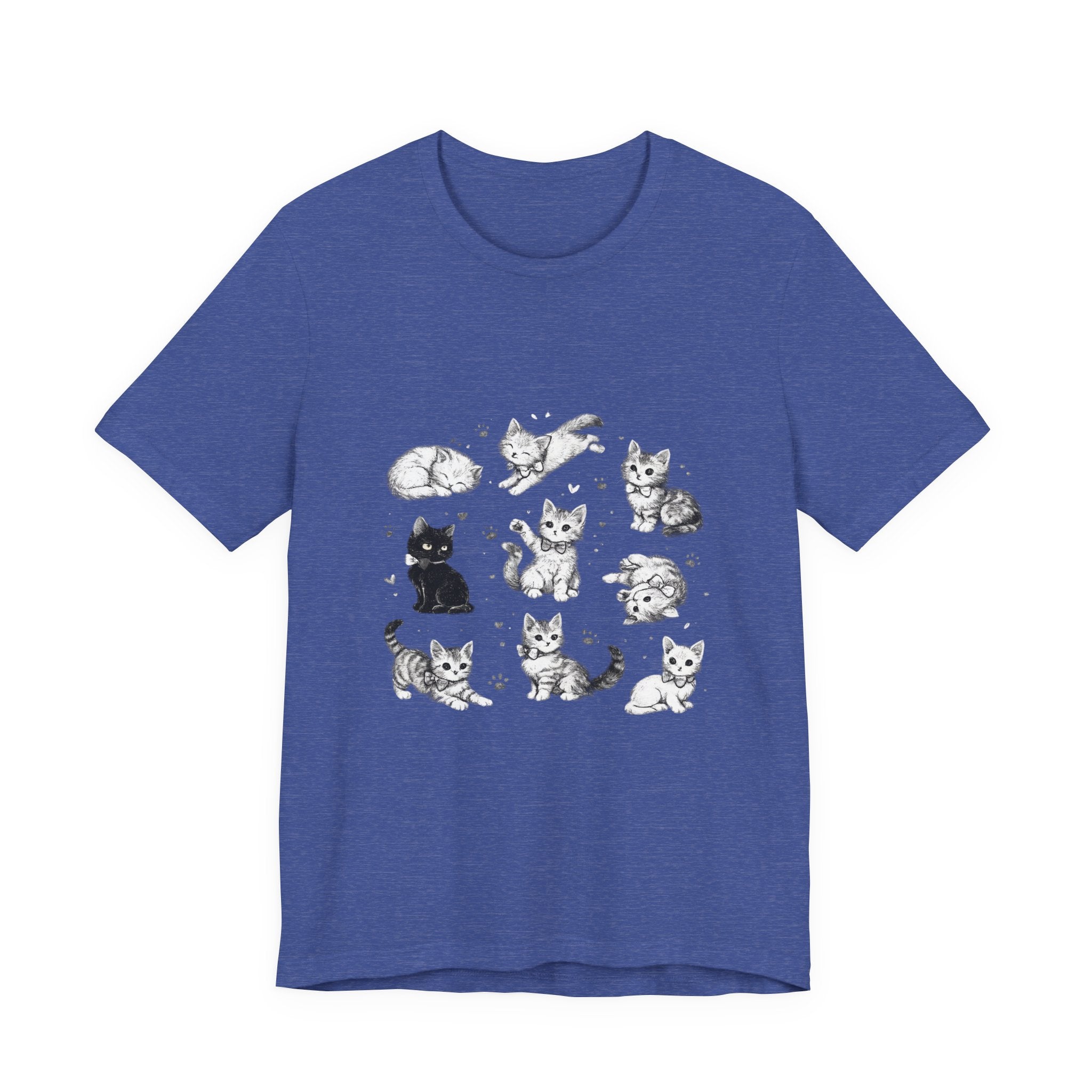 Kitten Grid T-Shirt – Cute Black & White Cat Illustration Tee